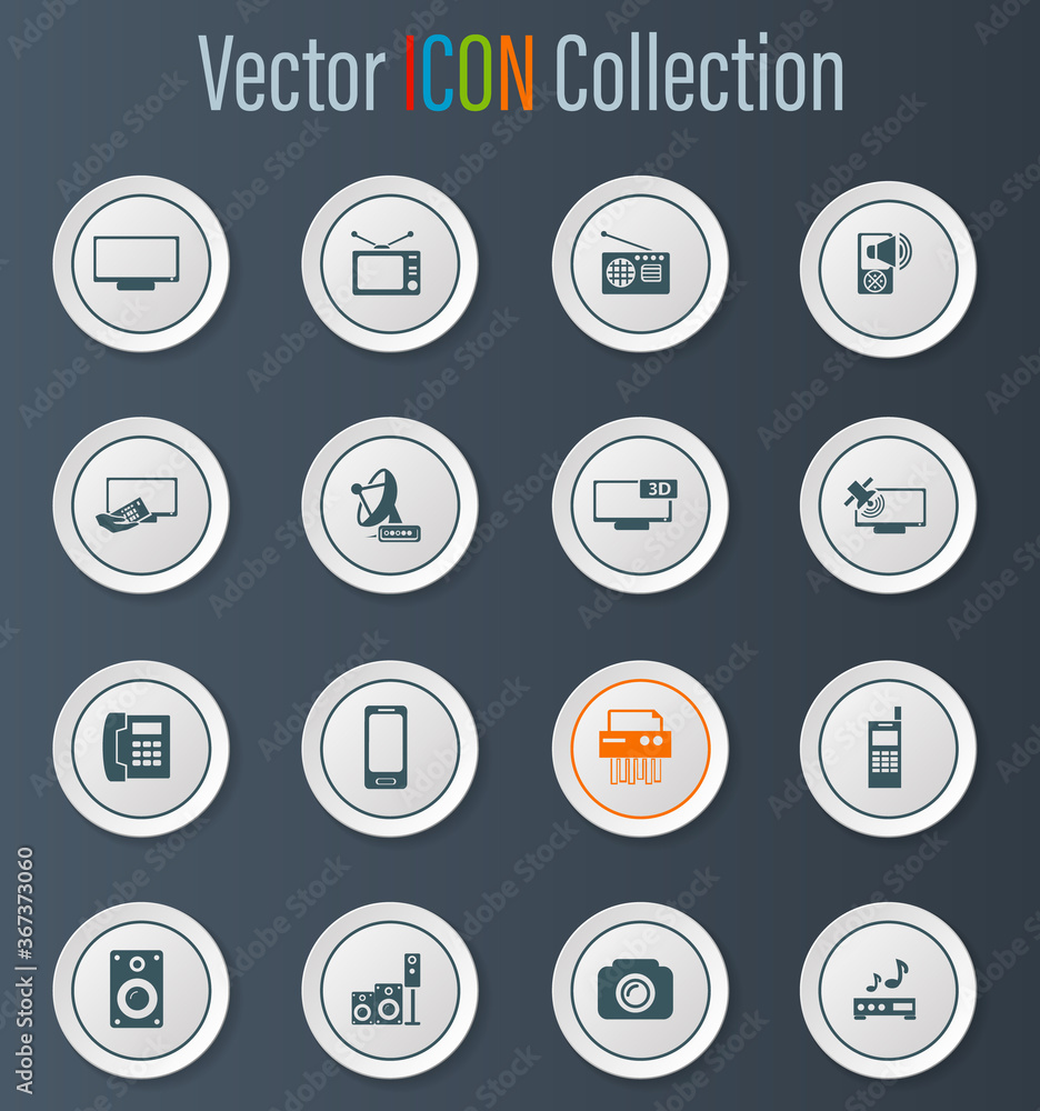 Home appliances icons set Home appliances icons set