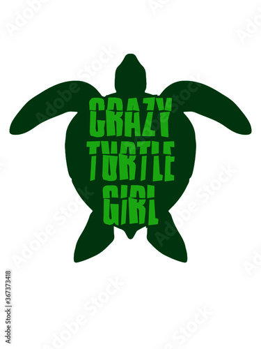 Crazy Turtle Girl Mädchen Frau Weiblich Verrückt Wasserschildkröte Logo Meeresschildkröte Schildkröte 
