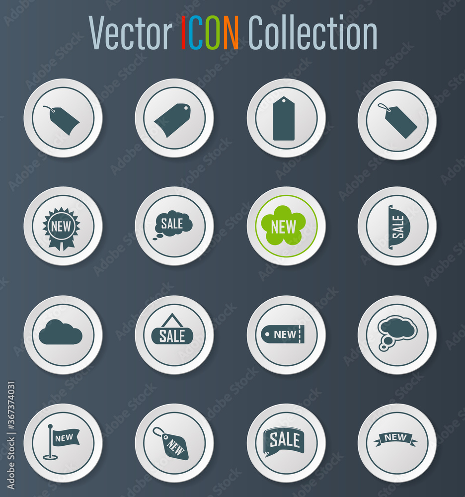 New stiker and label set icons New stiker and label set icons