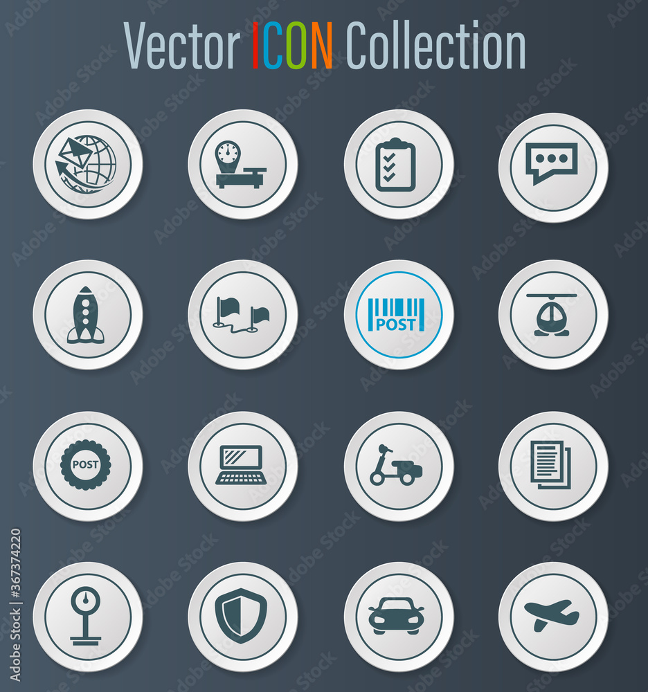 Post service icons set Post service icons set