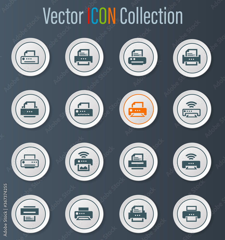 Print icons set Print icons set
