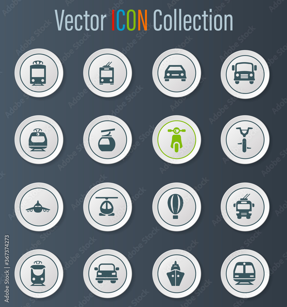Public transport icons set Public transport icons set