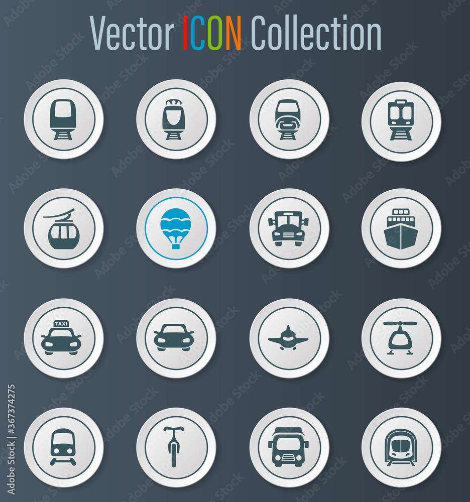 Public transport icons set Public transport icons set
