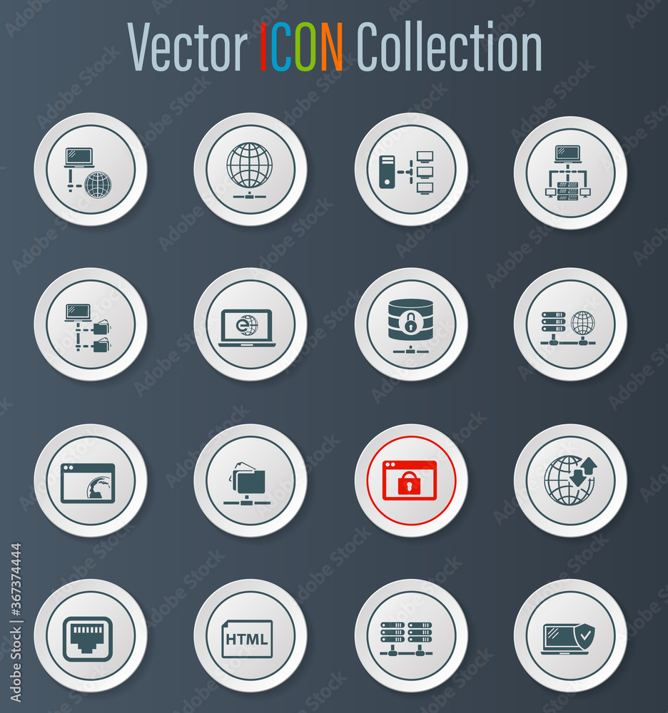 Internet, server, network icons set Internet, server, network icons set