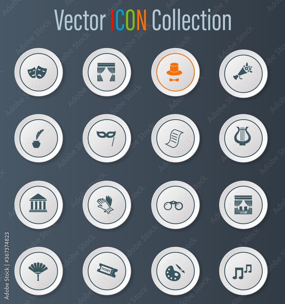 Theater icons set Theater icons set