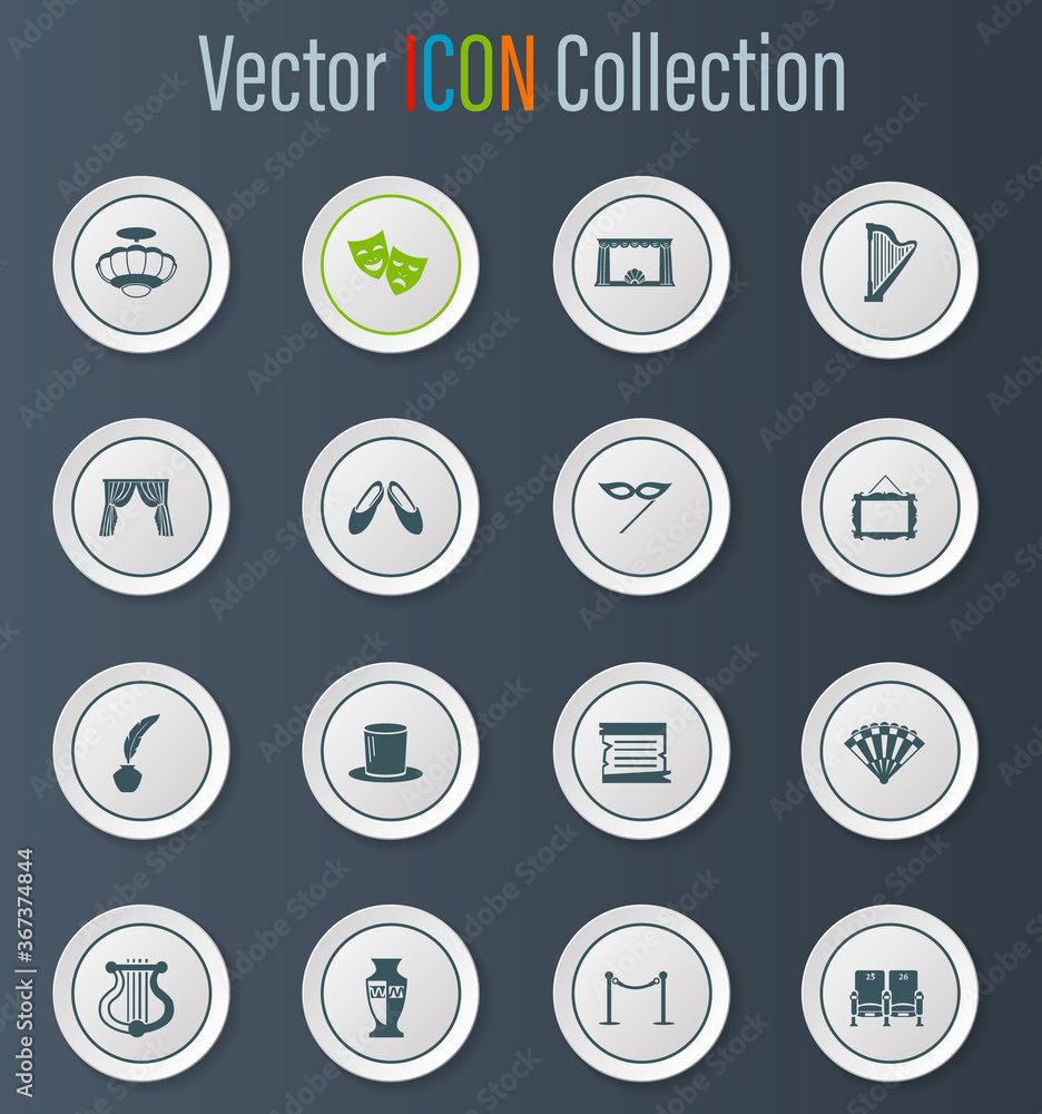 Theater icons set Theater icons set
