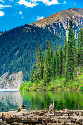 Lake Kaindy in the Tien Shan mountains, Kazakhstan.