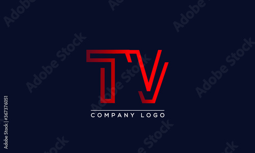 Creative letters TV or VT Logo Design Vector Template. Initial Letters TV Logo Design	