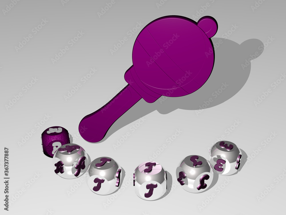 3D illustration of RATTLE graphics and text around the icon made by ...