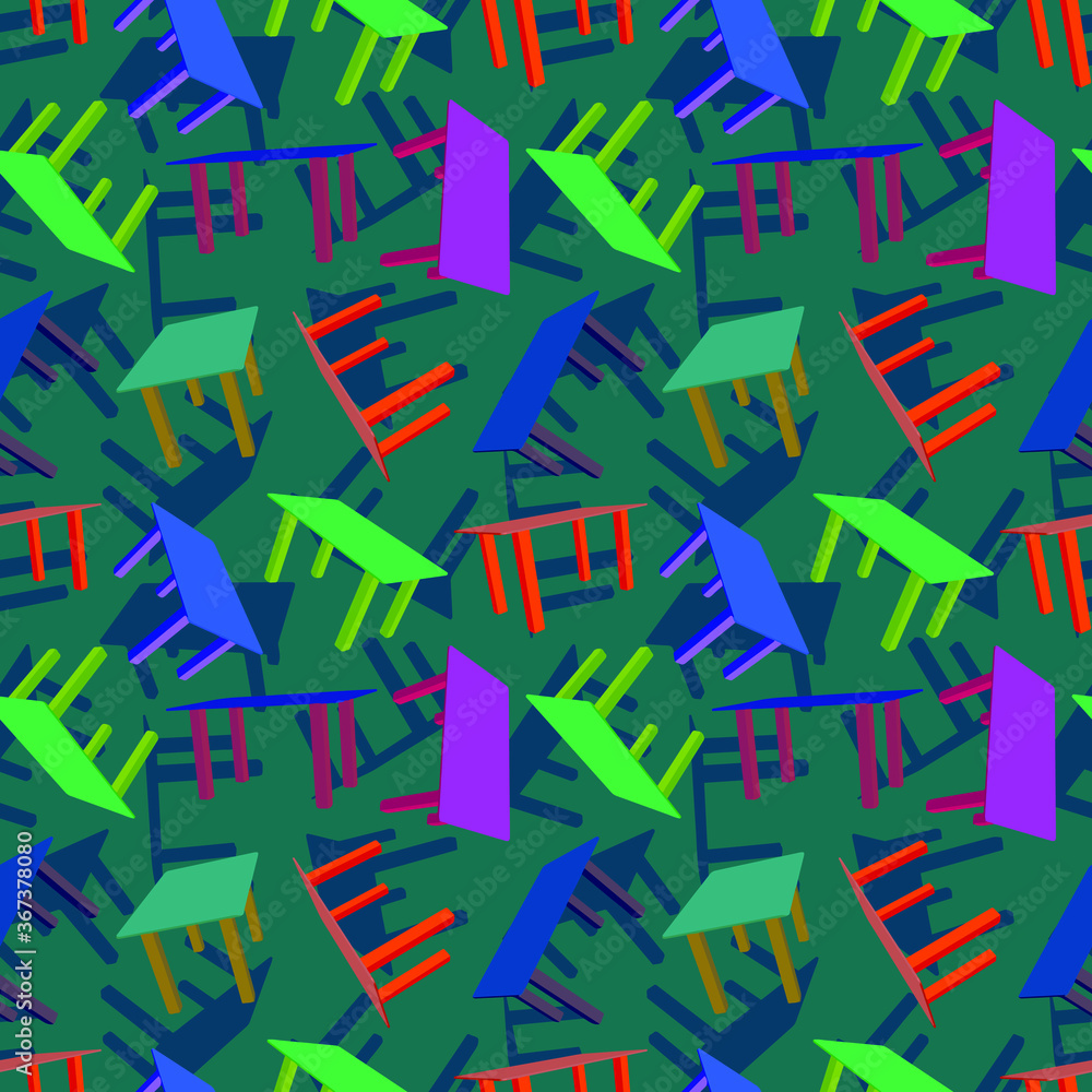 Set of tables seamless pattern. Vector stock illustration eps10 Set of tables seamless pattern. Vector stock illustration eps10