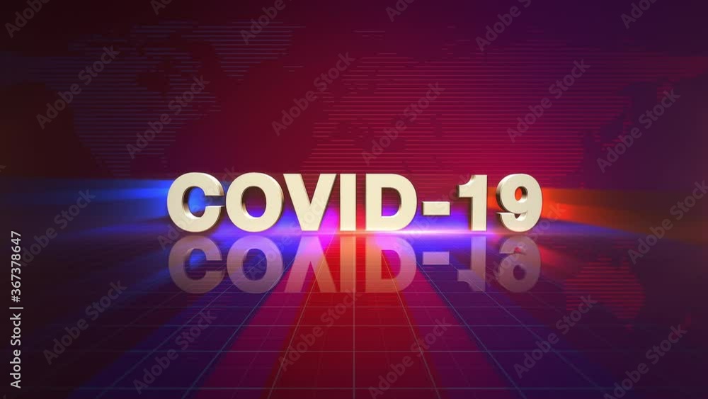 COVID-19. This white animated 3-D headline text is in an upscale news intro in red and blue. Reflective surfaces with grid style floor makes for an uncluttered intro addressing updates on the virus. COVID-19. This white animated 3-D headline text is in an upscale news intro in red and blue. Reflective surfaces with grid style floor makes for an uncluttered intro addressing updates on the virus.