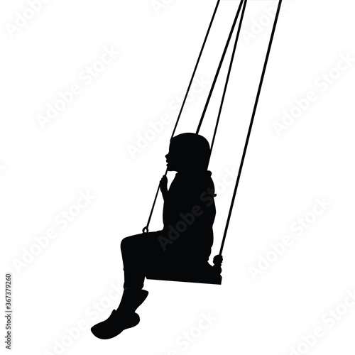 a girl swingng body silhouette vector