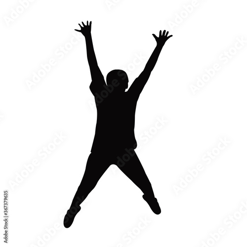 a jumping child body silhouette vector
