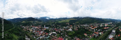 Aerial view of the town of Gelnica in Slovakia