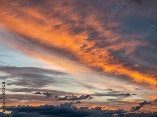 fire sky at sunset background 