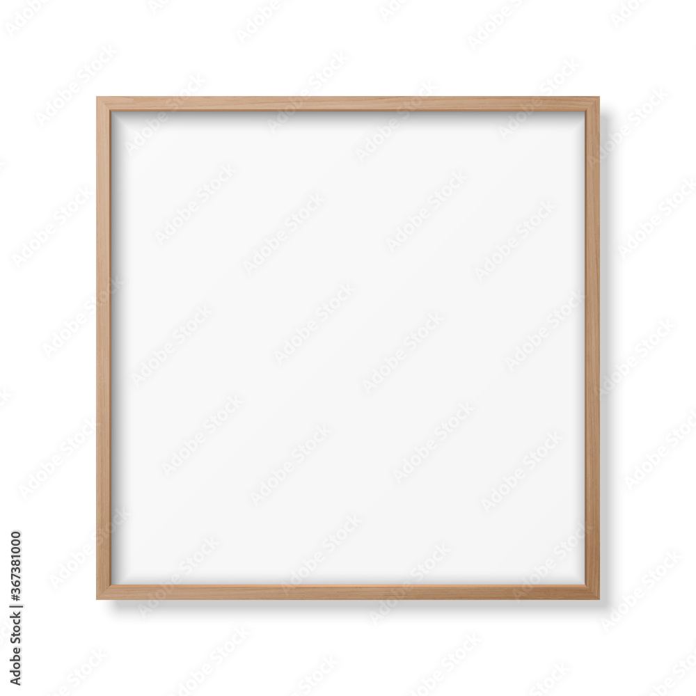 Vector 3d Realistic Square Brown Wooden Simple Modern Frame Icon Closeup Isolated on White Background. It can be used for presentations. Design Template for Mockup, Front View Vector 3d Realistic Square Brown Wooden Simple Modern Frame Icon Closeup Isolated on White Background. It can be used for presentations. Design Template for Mockup, Front View