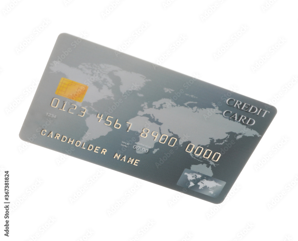 Grey plastic credit card isolated on white Grey plastic credit card isolated on white