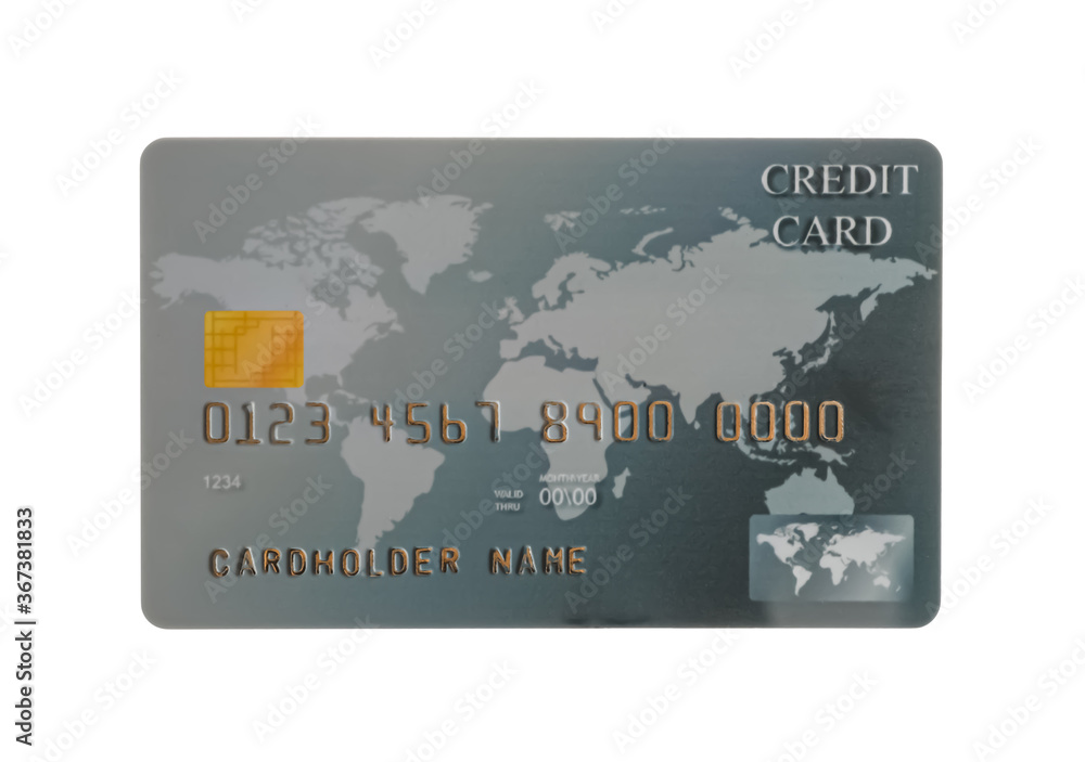 Grey plastic credit card isolated on white Grey plastic credit card isolated on white