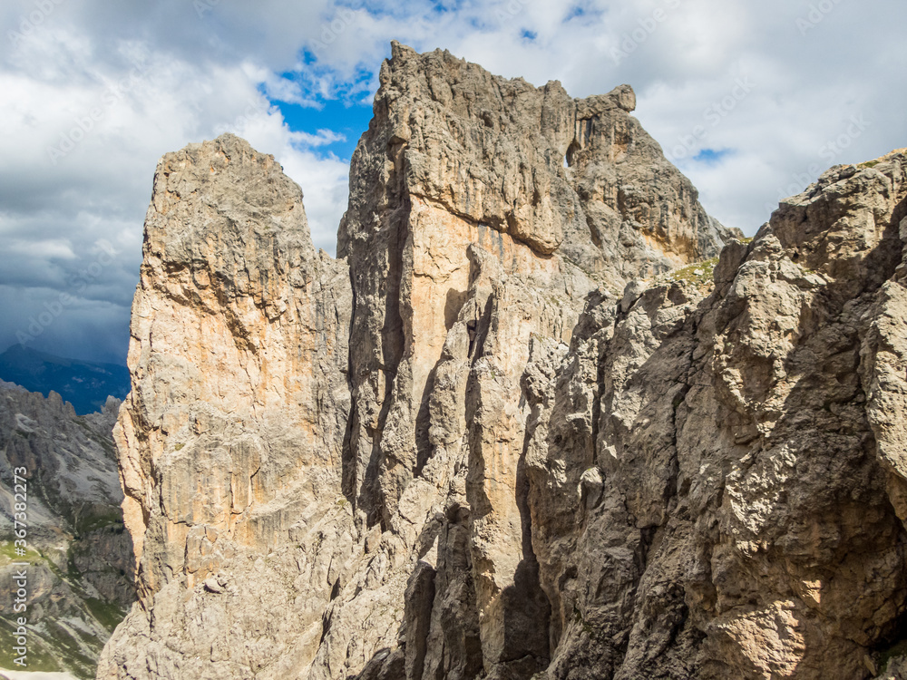 Rotwand and Masare via ferrata in the rose garden in the Dolomites