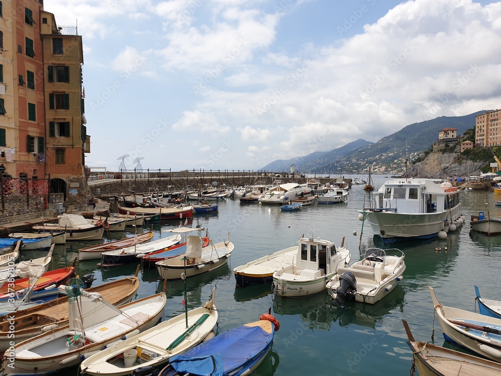 Le port de Camogli en Italie (Ligurie)