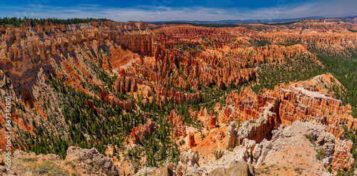 Wide angle panorama of bryce canyon