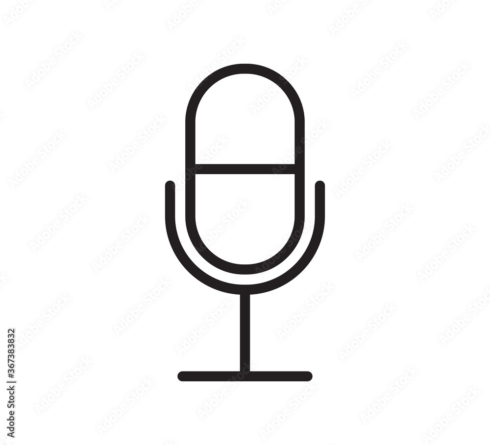 Microphone icon vector logo design template Microphone icon vector logo design template