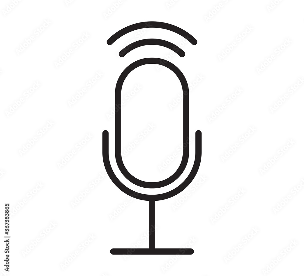 Microphone icon vector logo design template Microphone icon vector logo design template