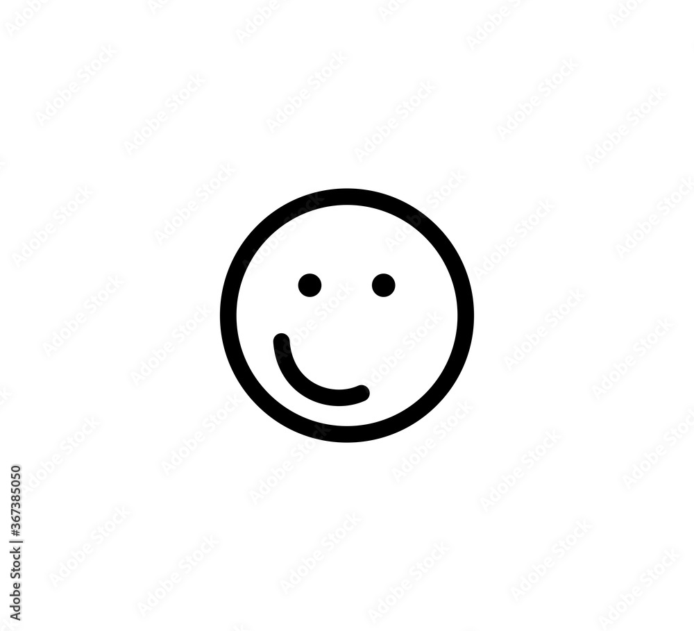 Fototapeta premium Smile emoticon sign symbol flat style illustration