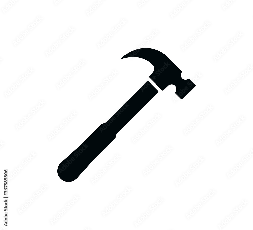 Hammer icon vector logo design template Hammer icon vector logo design template
