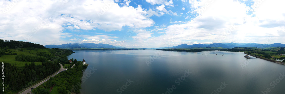 Aerial view of Liptovska Mara reservoir in Slovakia