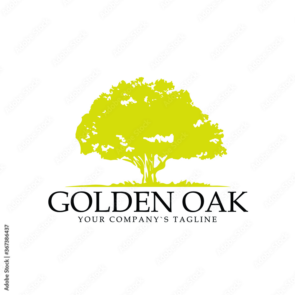 Beautiful golden oak as a perfect logo for your company