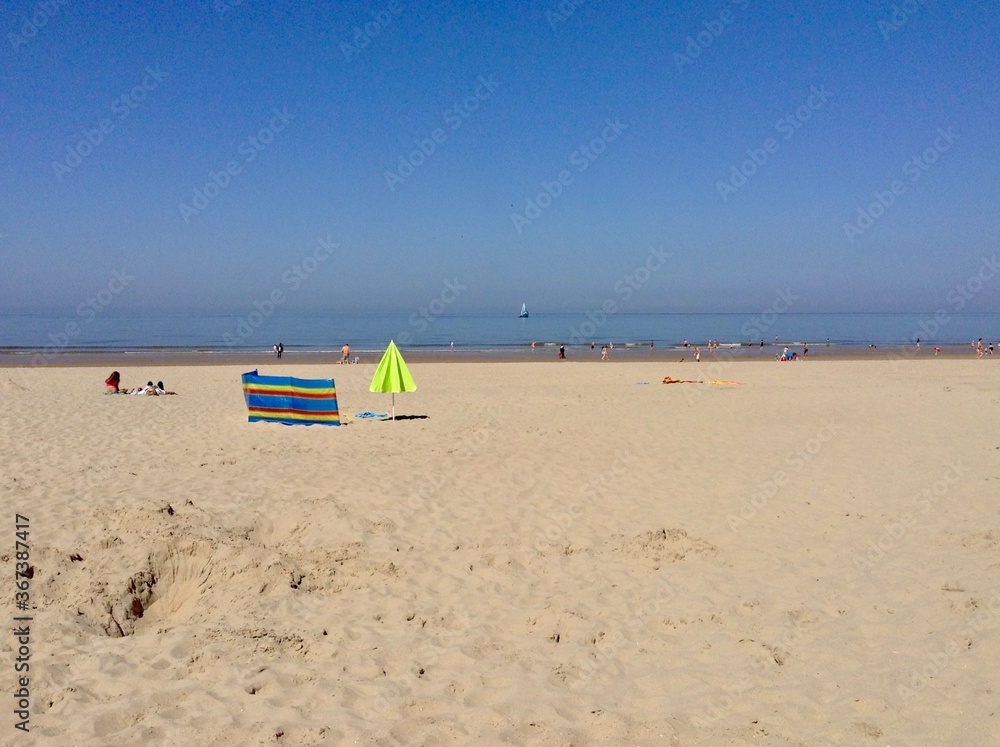 The beach of Middelkerke, a coastal village at the North Sea, near Ostend in Belgium. 