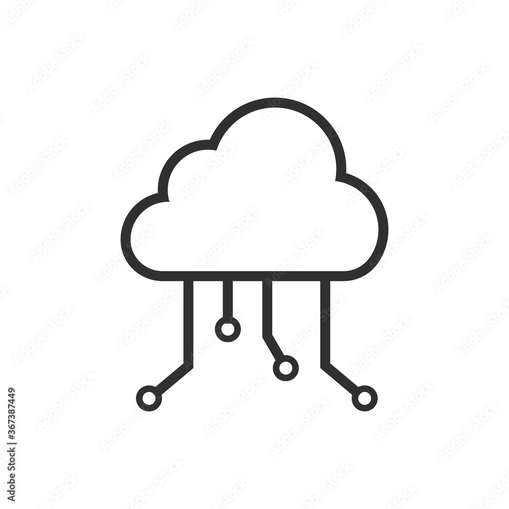 Cloud network icon isolated on white background. Vector illustration. Cloud network icon isolated on white background. Vector illustration.