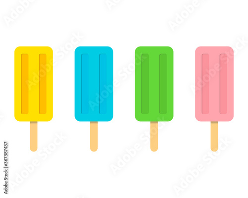 Colorful ice cream icon isolated on white background. Vector illustration.