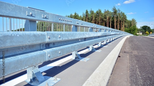 New construction of a crash barrier at a new highway