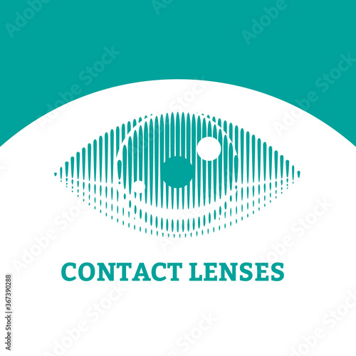 Eye icon with contact lens - vector illustration