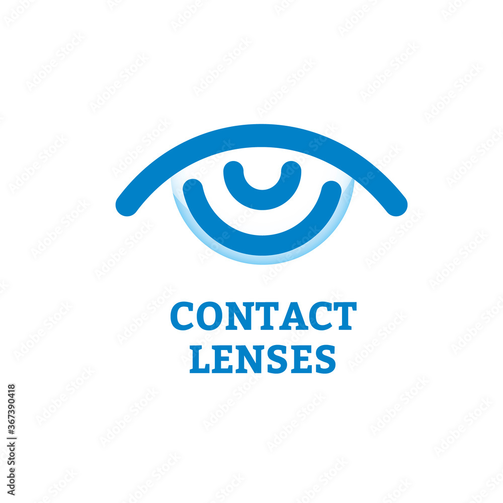 Obraz premium Eye icon with contact lens - vector illustration