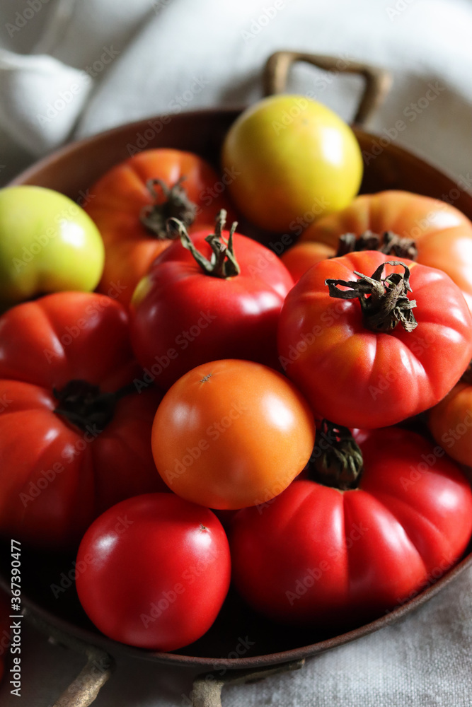 Bunte Tomaten in einer Schüssel Bunte Tomaten in einer Schüssel