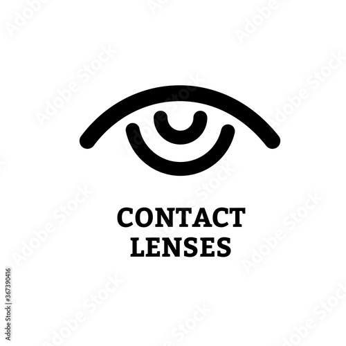 Eye icon with contact lens  - vector illustration