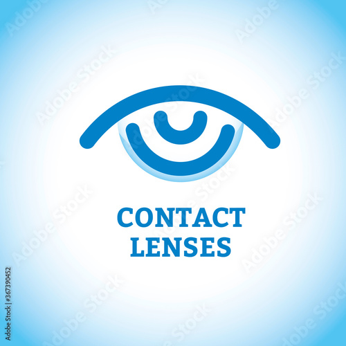 Eye icon with contact lens  - vector illustration