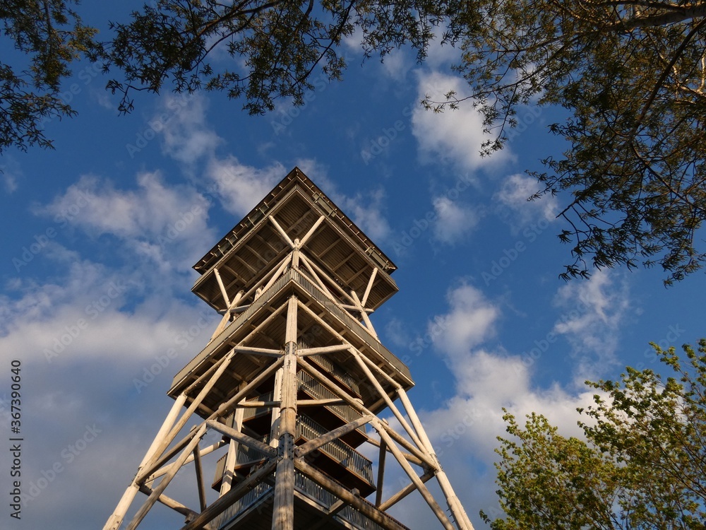 Lookout tower (35,6 m) surrounded by trees, Wdzydze Kiszewskie, Poland Lookout tower (35,6 m) surrounded by trees, Wdzydze Kiszewskie, Poland