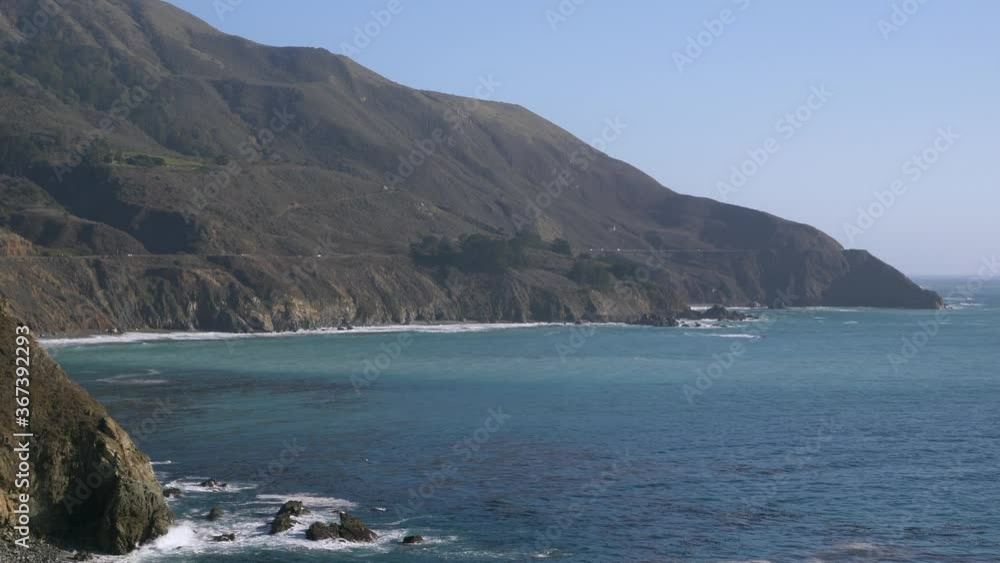 Extremley hot weather with blue ocean in Big Sur Highway nr 1 California West Coast Extremley hot weather with blue ocean in Big Sur Highway nr 1 California West Coast