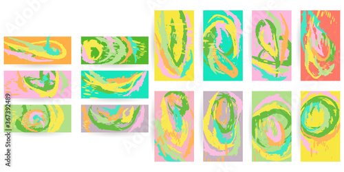 Set art colors fluid shapes eps 10. Flowing and painting abstract gradient background for banner, poster or book. Vector design