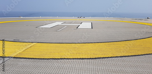 view of the helideck on the vessel  photo