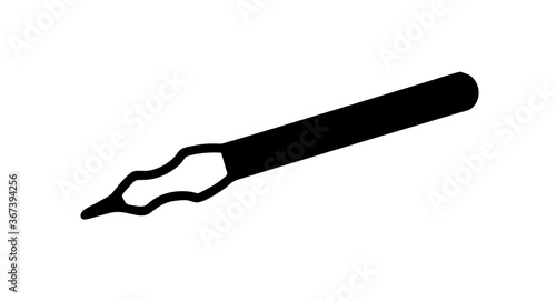 Icon. A writing pen. Vector illustration of a pen sign icon isolated on a white background.