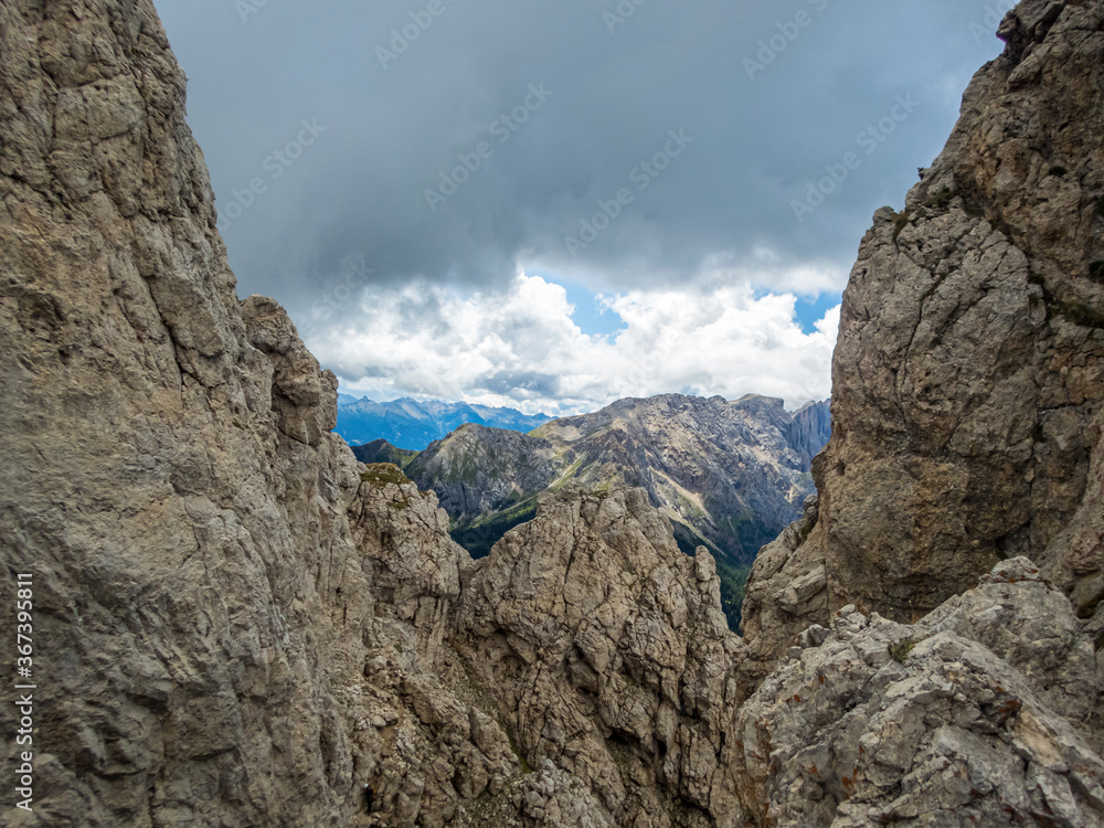 Rotwand and Masare via ferrata in the rose garden in the Dolomites