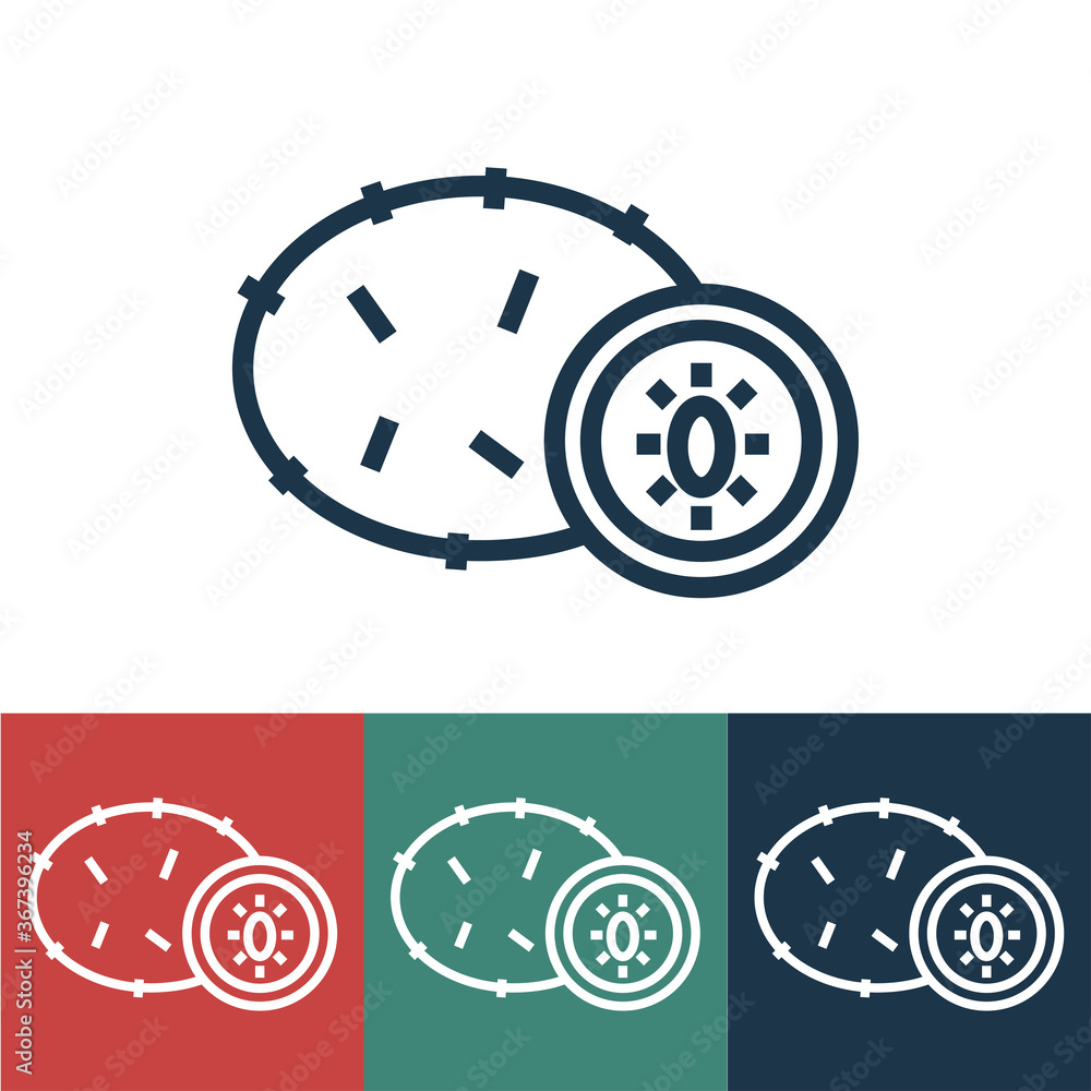 Linear vector icon with kiwi Linear vector icon with kiwi