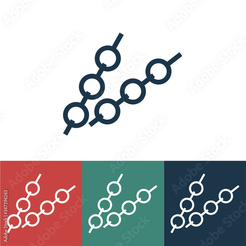 Linear vector icon with mitarashi dango