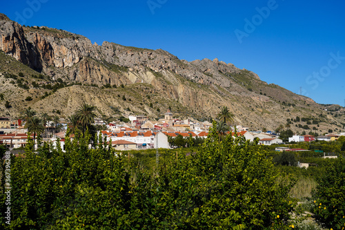 Landscape view of the little town Ulea in valley of ricote near Murcia in Spain