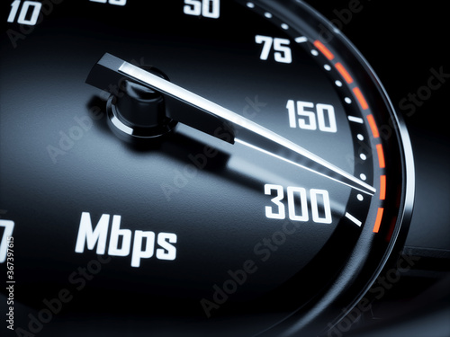 High speed internet connection speedometer and internet connection